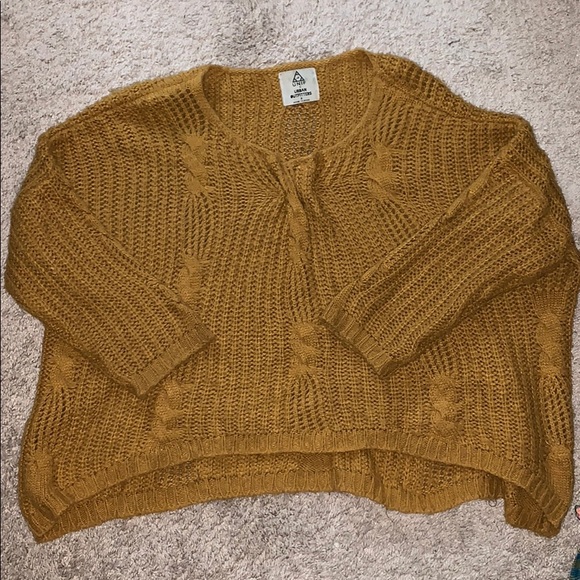 UNIF x Urban Outfitters Mustard Cableknit Sweater - Picture 9 of 15